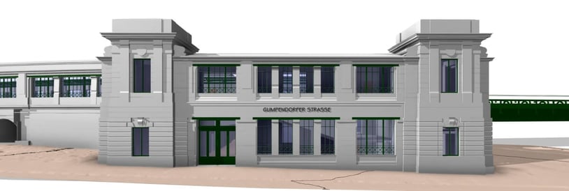 3D-Modell der U-Bahn-Station Gumpendorfer Straße BIM